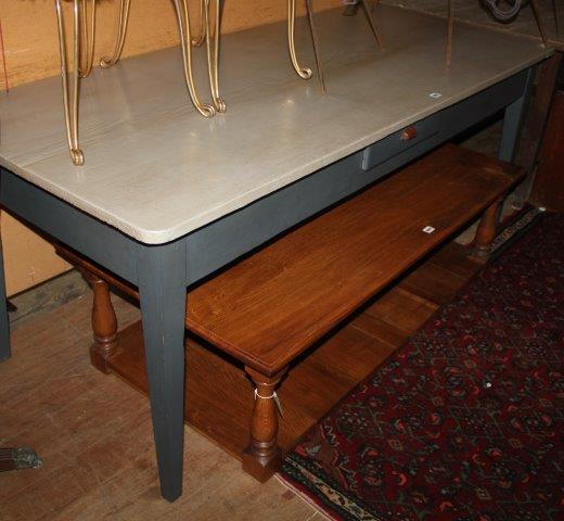 Painted pine & oak farmhouse table